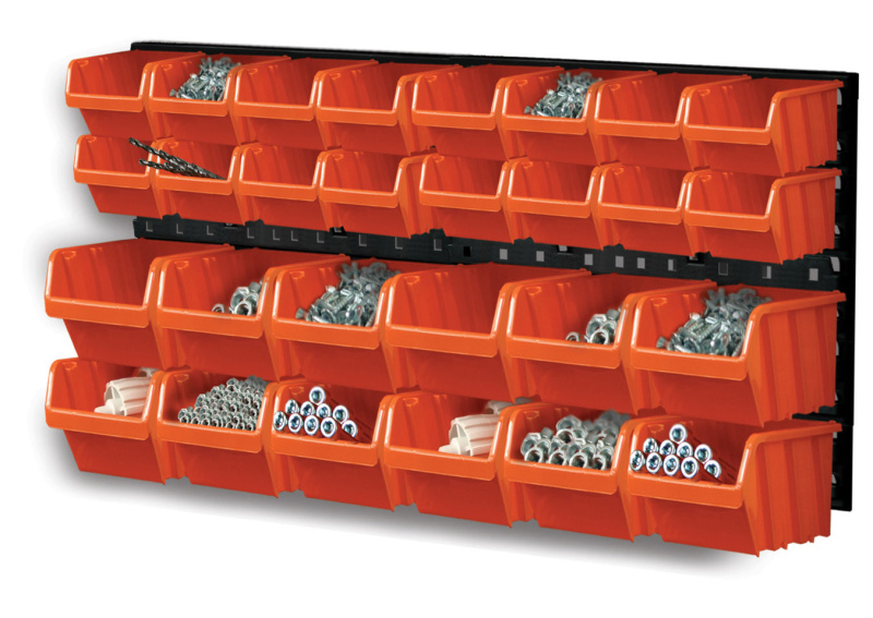 PROSPERPLAST Závěsná plastová stěna, držák s 28 boxy