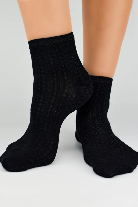 VISKÓZOVÉ PONOŽKY S HEDVÁBÍM ST039 černá 36-41