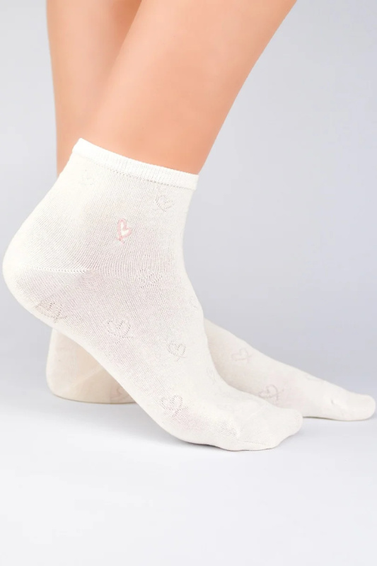 Dámské viskózové ponožky s hedvábím ST040 ECRU 36-41