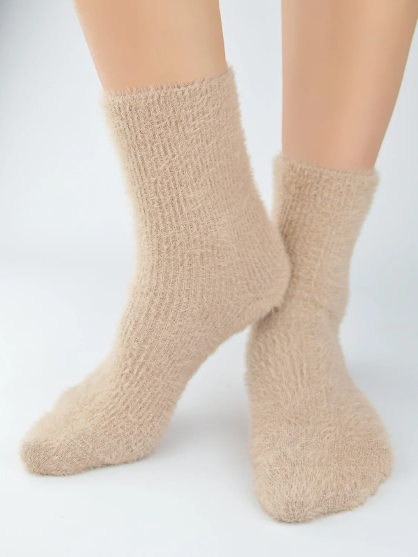 Ponožky Noviti SB079 Fluffy Smooth Lurex 36-41 bílá 36-41