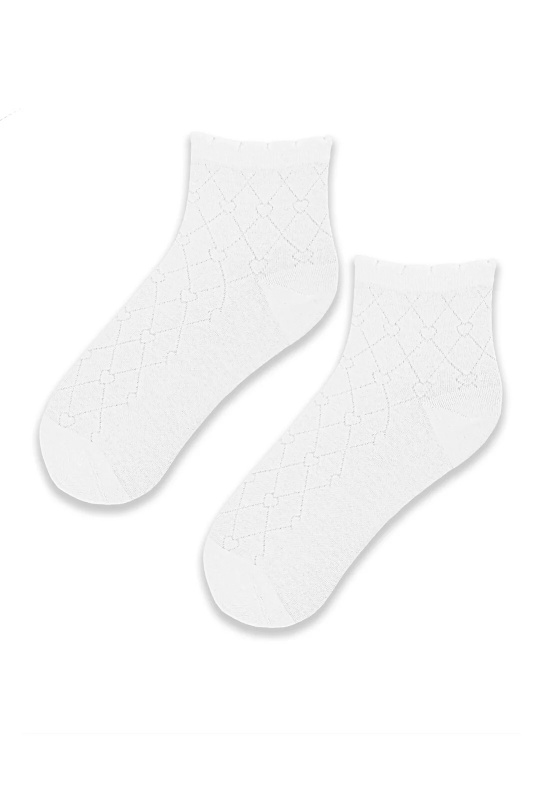 Noviti Ponožky SB119 Jacquard Hearts dámské 35-42 bílá 35-38