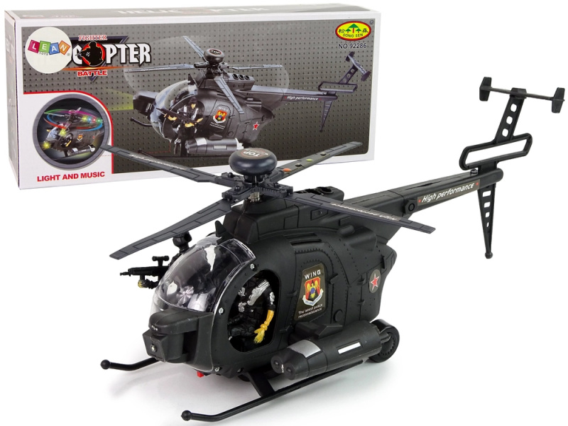 LEANToys Import Křídla vojenské bateriové vrtulníky