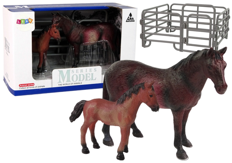 LEAN Toys Sada 2 figurek Kůň s hříbětem