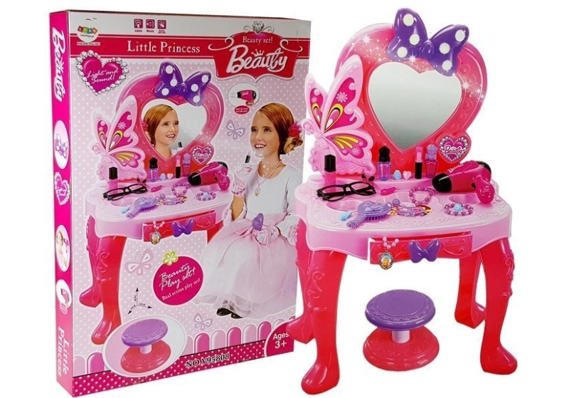 LEANToys Beauty Set růžový toaletní stolek