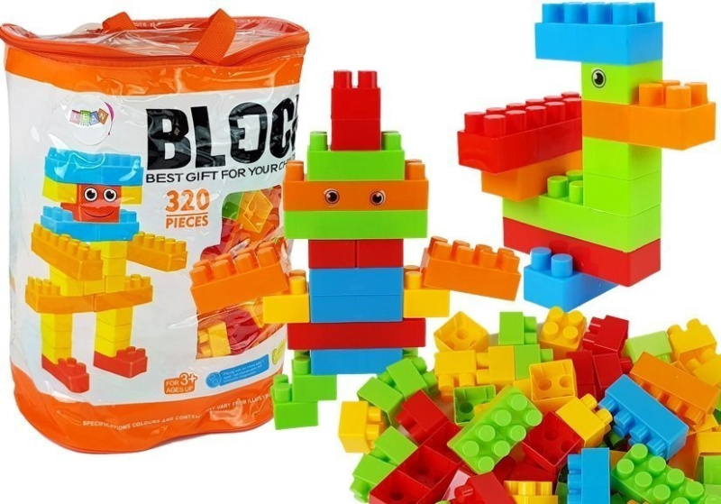 LEAN Toys Velká sada stavebních kostek 320ks
