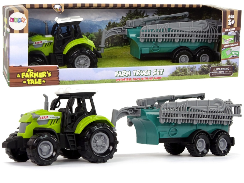 Lean Toys Zelený traktor postřikovač Farm Sound