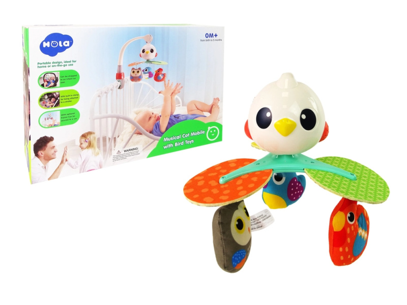 LEANToys Dětský kolotoč nad postýlku s melodií Colorful Birds