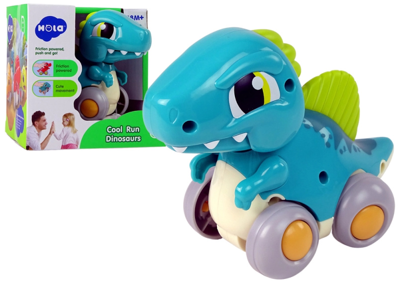 LEANToys 12667 Dinosaurus na kolečkách modrý