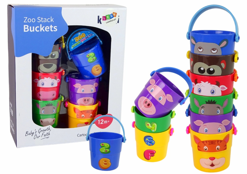 LEAN Toys Sada barevných kbelíků se zvířaty do vody