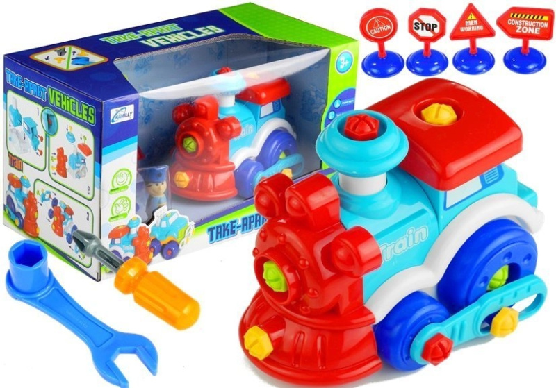 LEANToys Malý vláček na sešroubování
