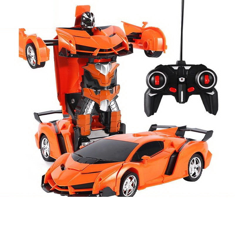 Auto robot 2v1 na dálkové ovládání se světly a zvuky, drift – Oranžová