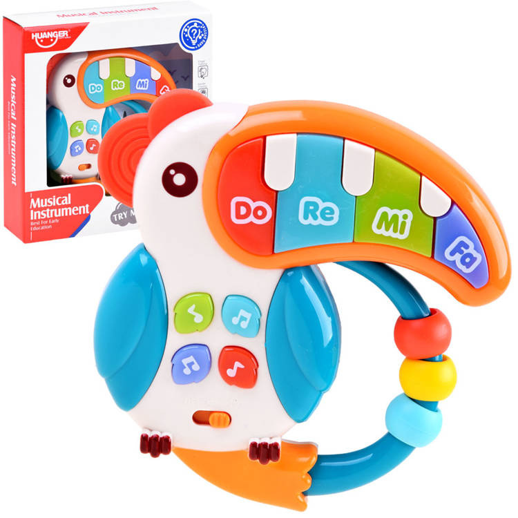 Interaktivní hudební hračka tukan