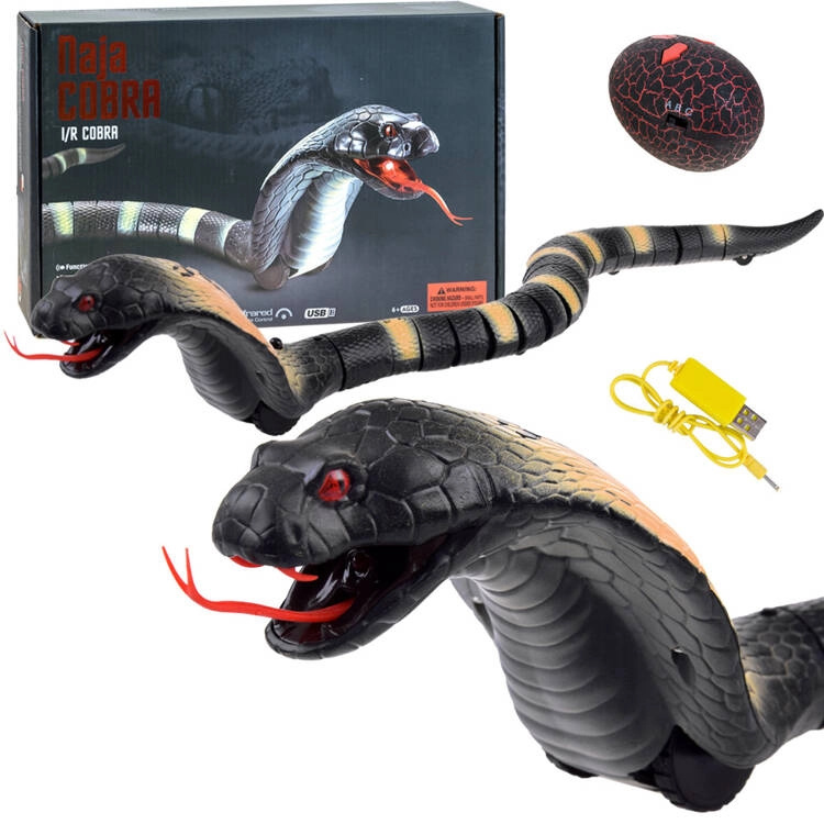 Zábavný dálkově ovládaný had Cobra – Šedá