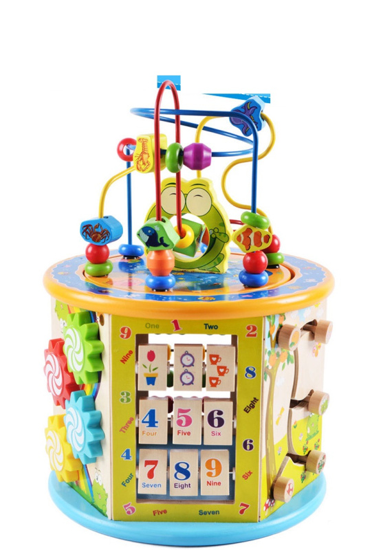 Dřevěná edukační kostka 8v1