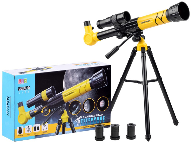 Dětský Teleskop na Stativu s Přiblížením 20x 30x 40x – Žlutá