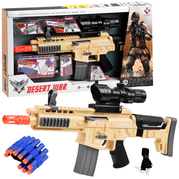 JOKO Dětská zbraň Desert War s pěnovými náboji 10 ks