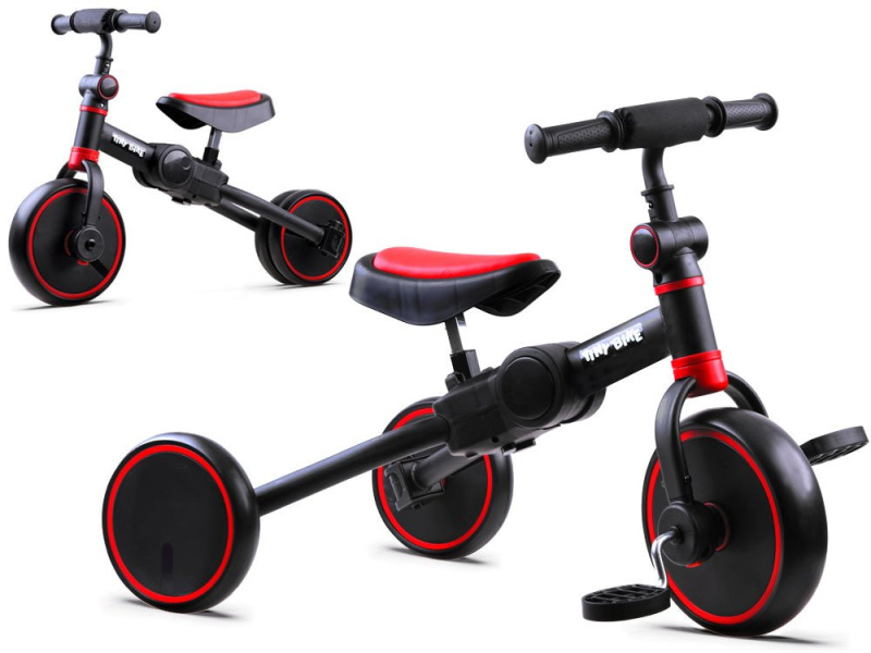 Dětské tříkolové kolo 3v1 Tiny Bike – Červená