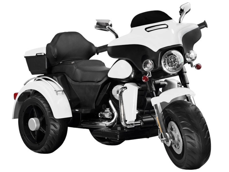 Velký motocykl Chopper na akumulátor pro děti – Bílá