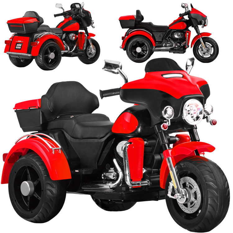 Velký motocykl Chopper na akumulátor pro děti – Červená
