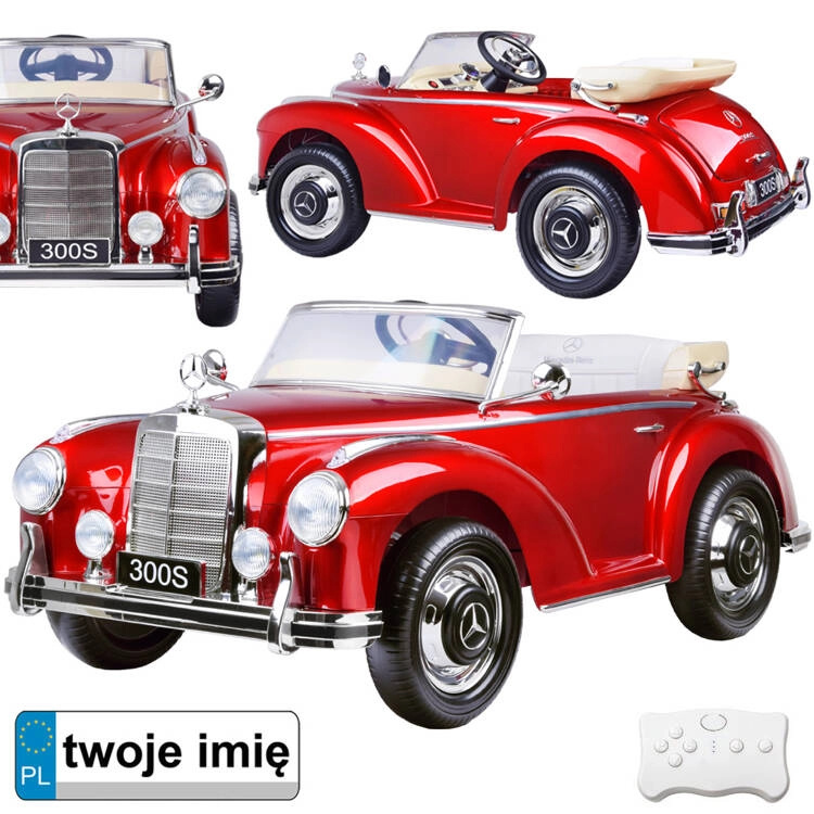 Elektrické autíčko MERCEDES 300S s lakem, rádiem a dálkovým ovládáním – Červená
