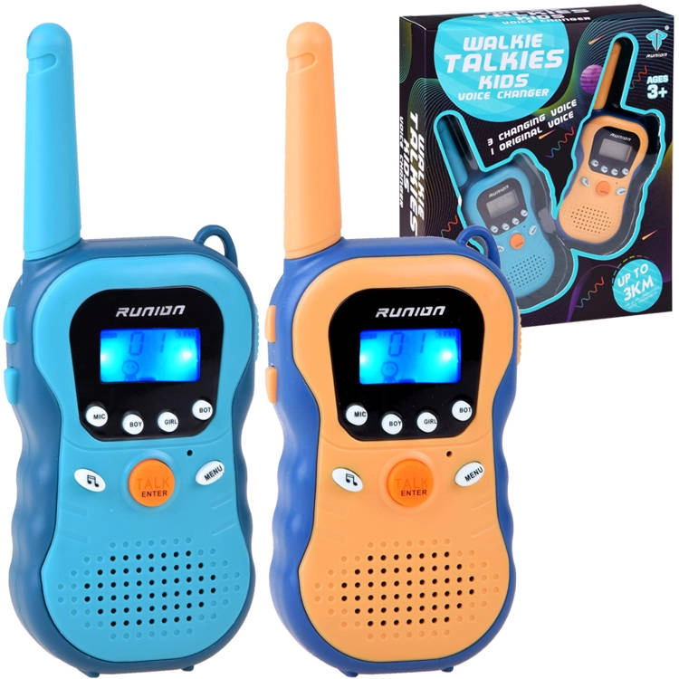 Dětské vysílačky walkie talkie s dosahem až 3 km a měničem hlasu