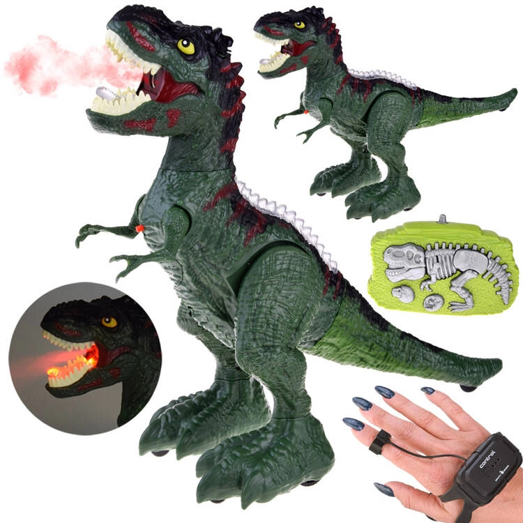 RC dinosaurus ovládaný gesty a dálkovým ovladačem, světla, zvuky a pára – Zi