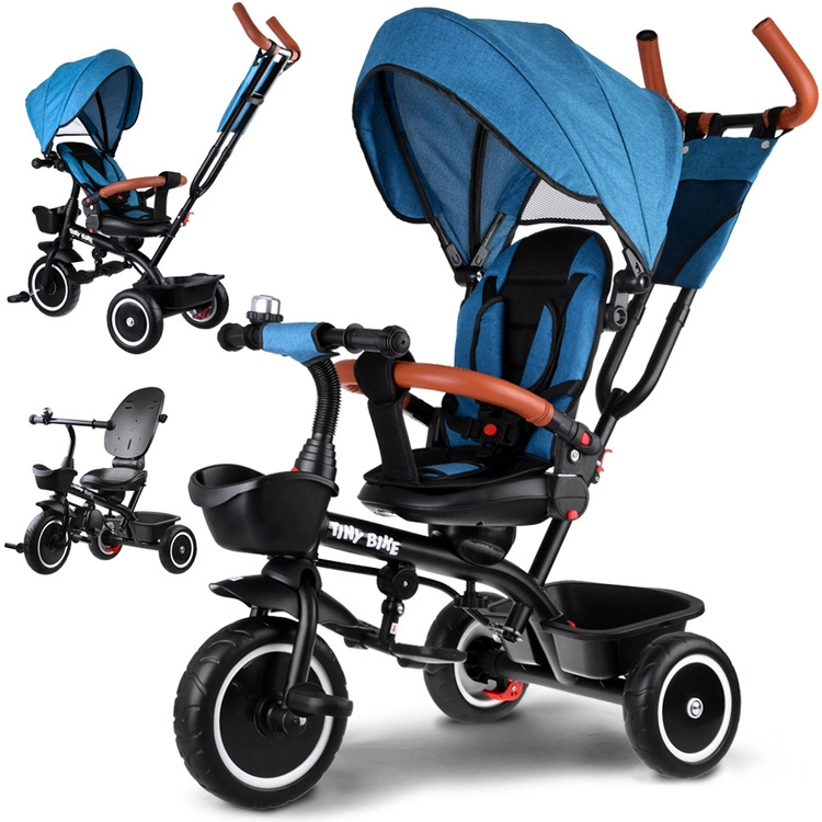 Majlo Toys Tiny Bike s otočným sedadlem 3v1 zeleno modrá