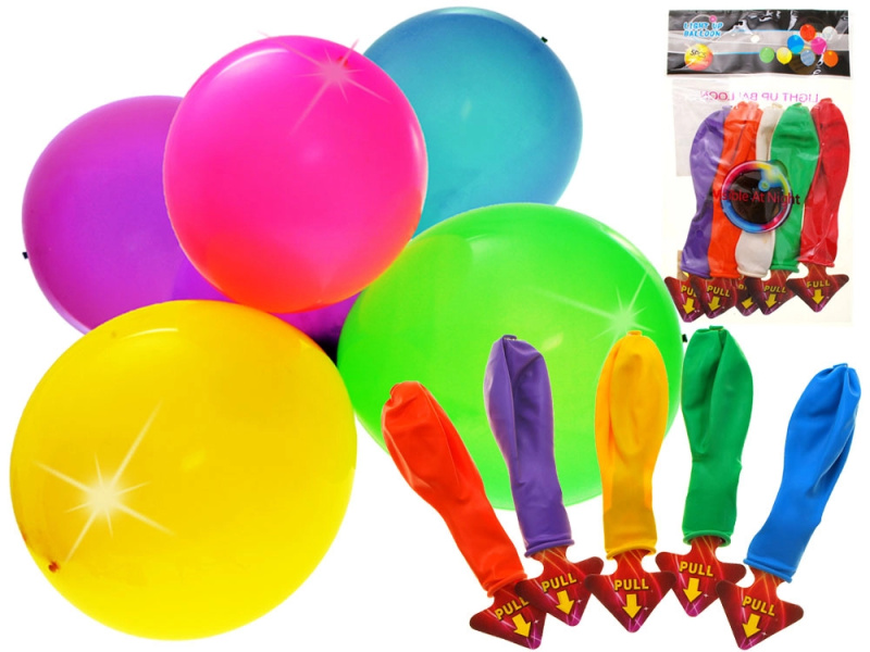 Sada barevných svítících balónků LED 5 ks 30 cm – efektní dekorace