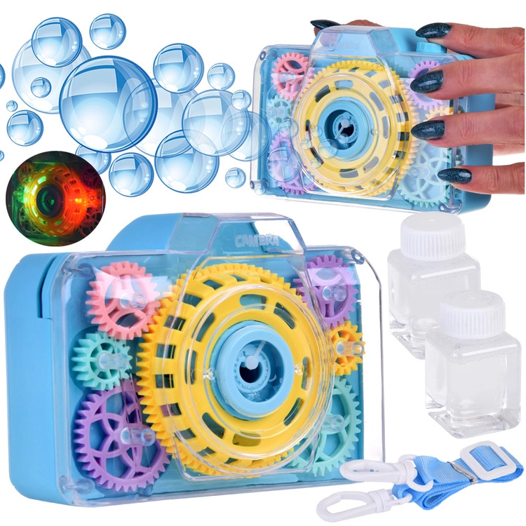Majlo Toys Bublifuk na baterie fotoaparát Bubble Camera modrý
