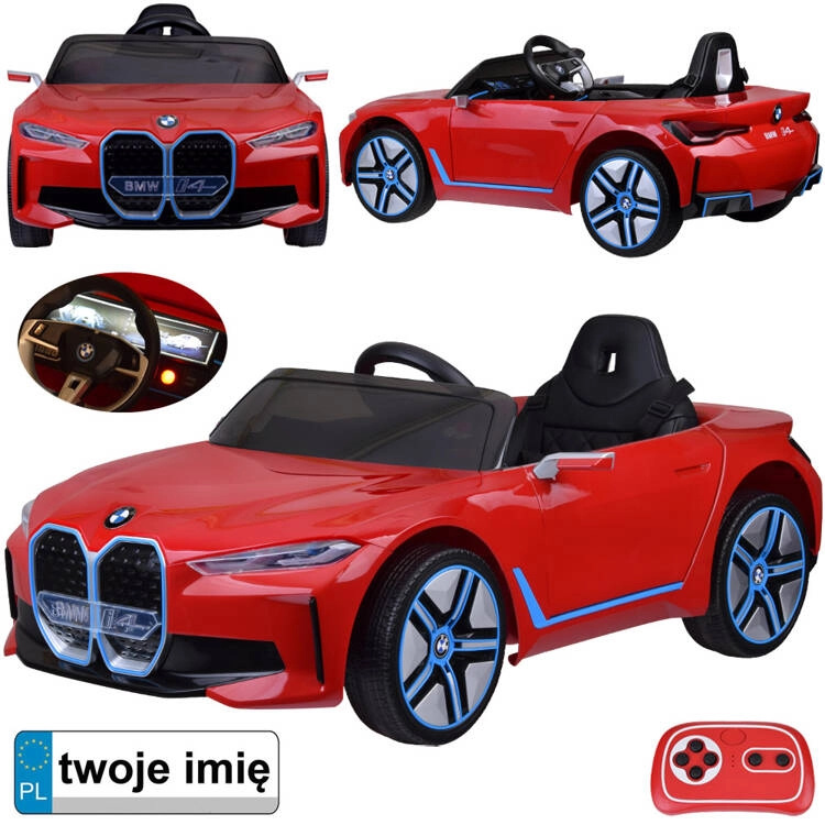 Elektrické autíčko BMW i4 pro děti s dálkovým ovládáním – Červená