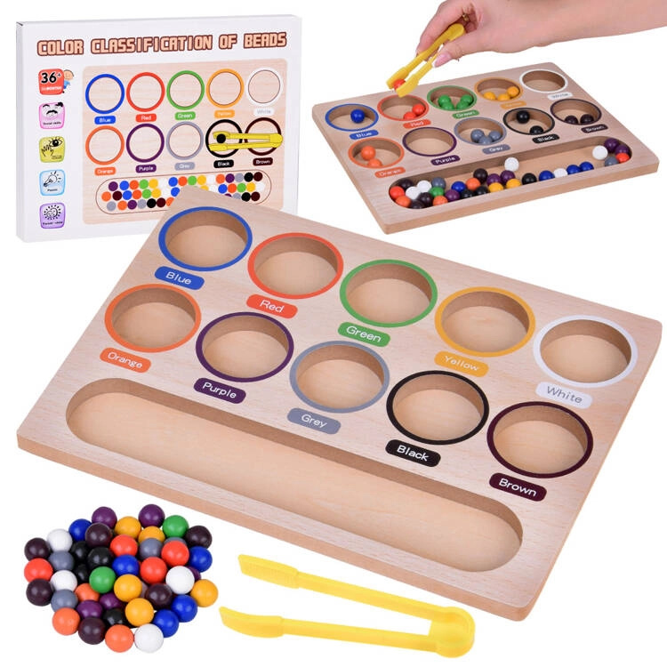 Barevné kuličky Montessori Mosaic Sorter pro výuku barev ZA5329
