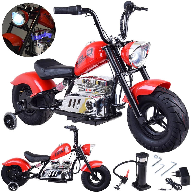 Elektrycký chopper motocykl pro děti – Červená