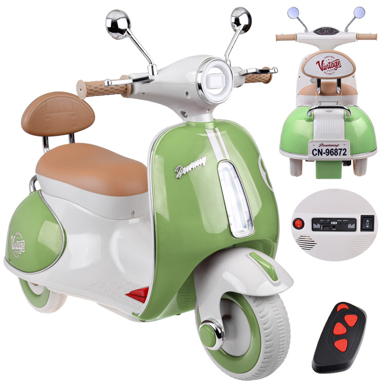 Klasický dětský elektrický skútr oranžový – Zelená