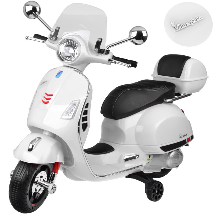 Elektrický skútr Vespa GTS Super pro děti – Bílá