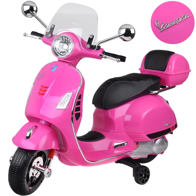 Elektrický skútr Vespa GTS Super pro děti – Růžová