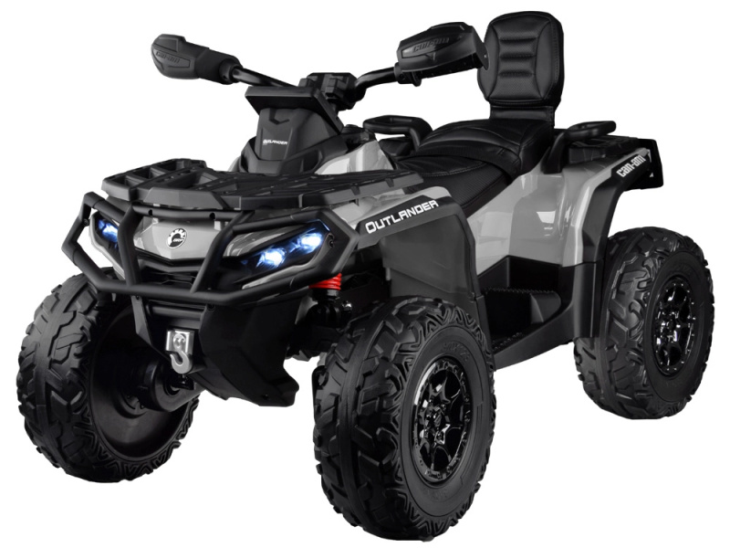 Dětský elektrický čtyřkolový vozík CAN-AM OUTLANDER 4x4 24V pro 2 děti s LED panelem – šedá