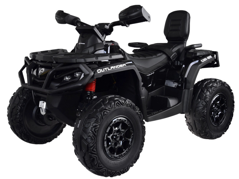 Dětský elektrický čtyřkolový vozík CAN-AM OUTLANDER 4x4 24V pro 2 děti s LED panelem – černá