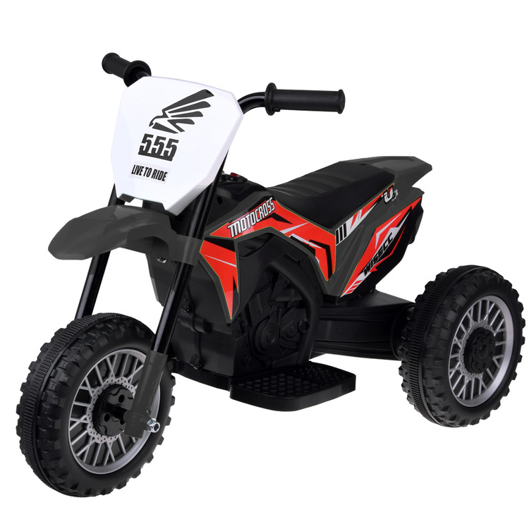 Dětská elektrická tříkolka na akumulátor s hudbou – černá