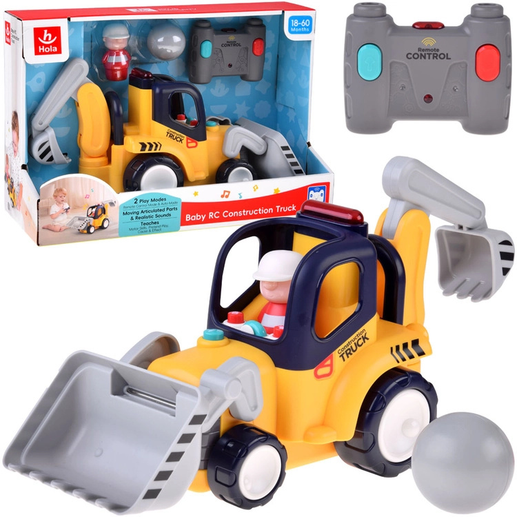 RC stavební auto – buldozer a rypadlo se zvuky a světly