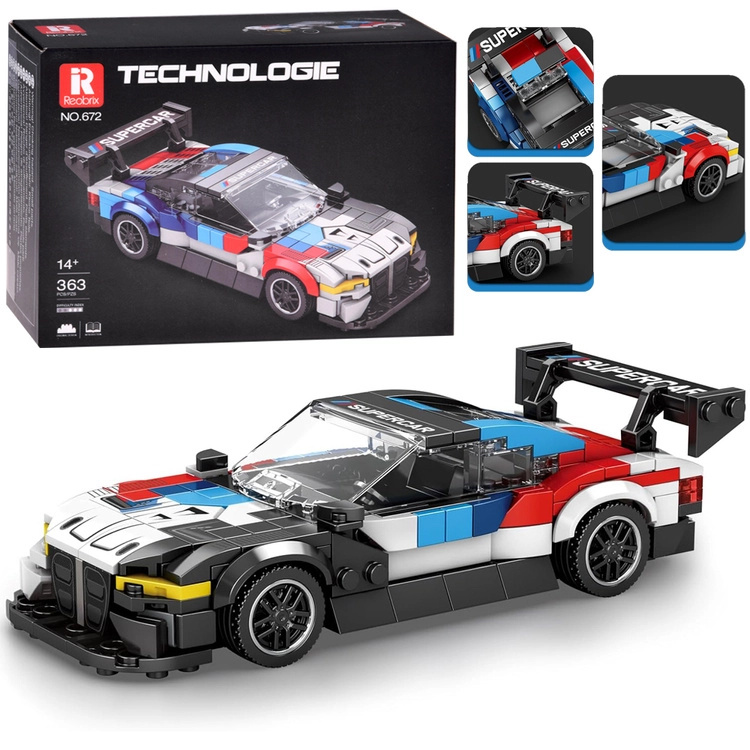 Technické stavebnice závodní superauto s křídlem 363 dílků