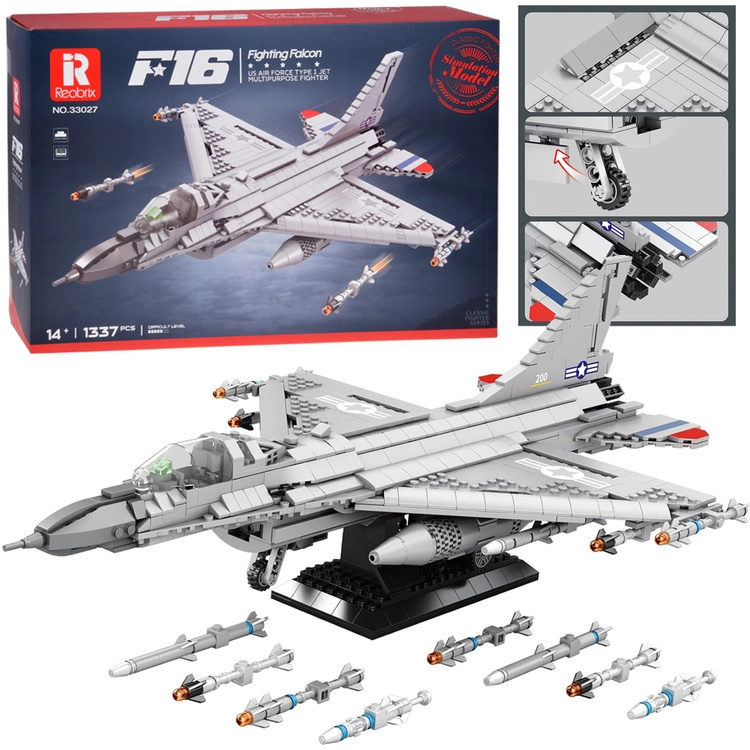 Stavebnice REOBRIX stíhací letoun F-16 Fighting Falcon (1337 dílků)
