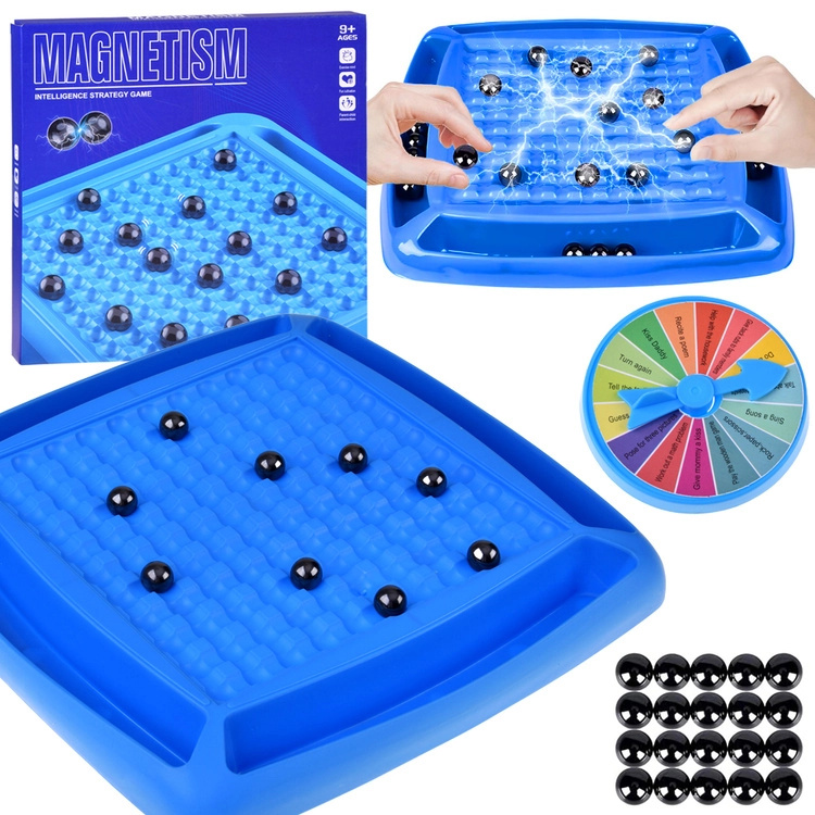 magnetická strategická hra s kuličkami a kolem štěstí pro rodinu
