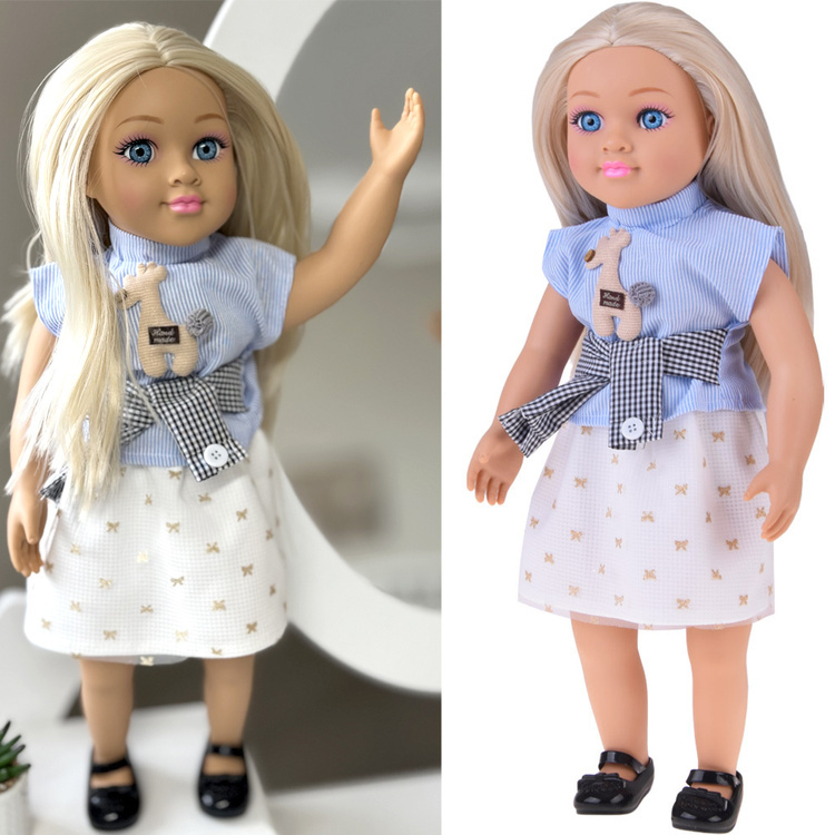 Elegantní panenka 48 cm s dlouhými blond vlasy