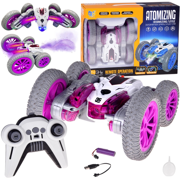 RC kaskadérské auto s párou a LED efekty