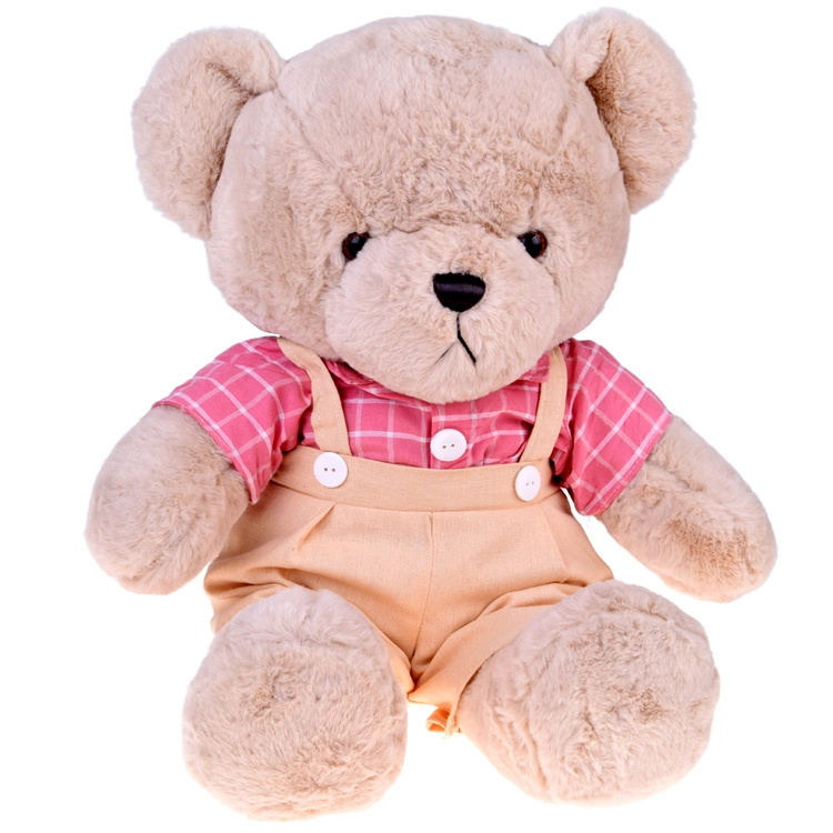 Plyšový medvěd Filip 58 cm v růžové vintage košili