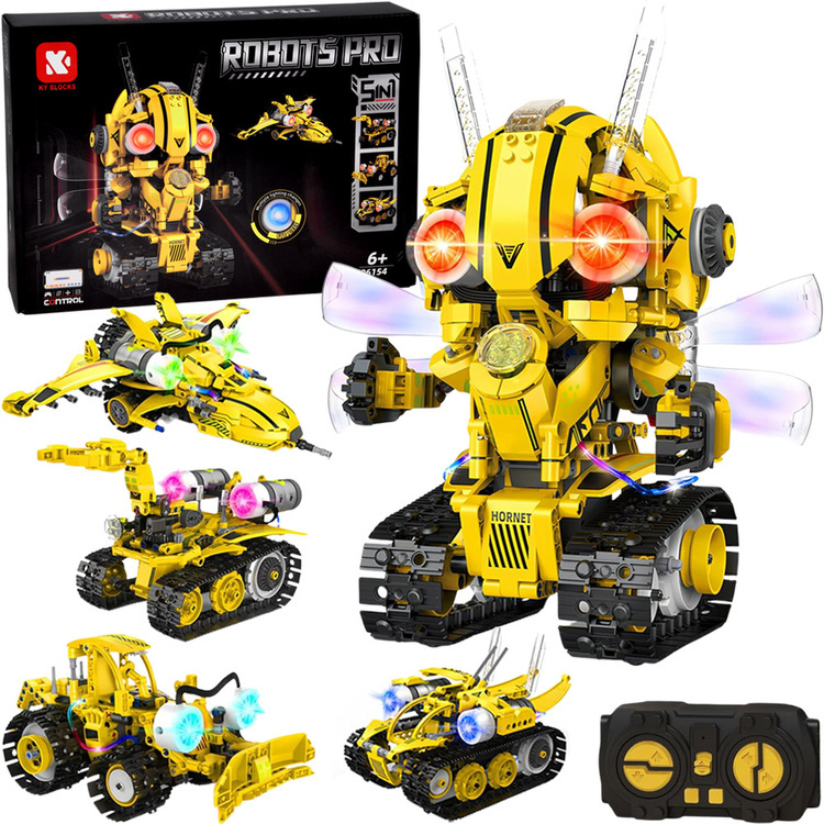 Stavebnice Robots Pro 5v1 s RC ovládáním a LED světly