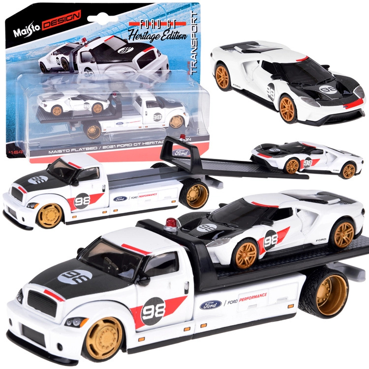 Maisto kovový set odtahový vůz s FORD GT Heritage 2021 1:64