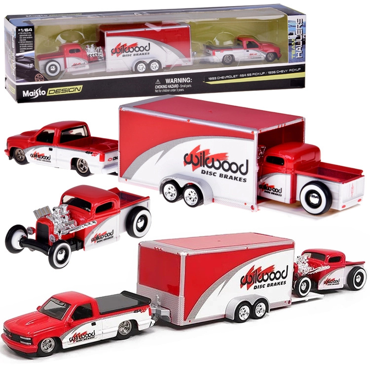 Maisto kovový set 1:64 – CHEVROLET 454 SS Pick-up 1993 + CHEVROLET Pick-up 1936 s přívěsem