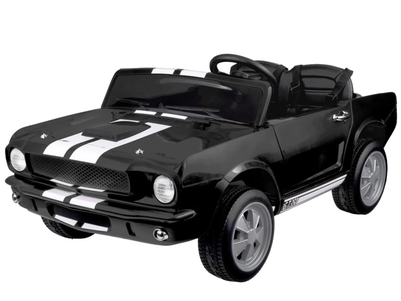 dvojmístné elektrické autíčko shelby gt350 pro děti s pásy a dálkovým ovládáním – černá