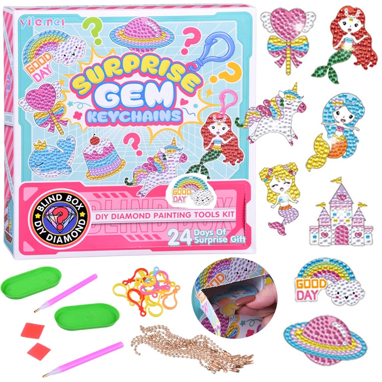 Kreativní adventní kalendář s diamantovým malováním – přívěsky